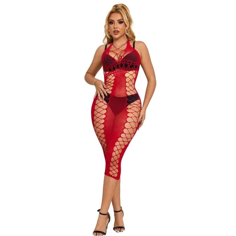 SUBBLIME - 952327 VESTITO LUNGO A RETE ROSSO TAGLIA UNICA in Copricostumi e parei Desideria Shop - Latina, commercioVirtuoso.it