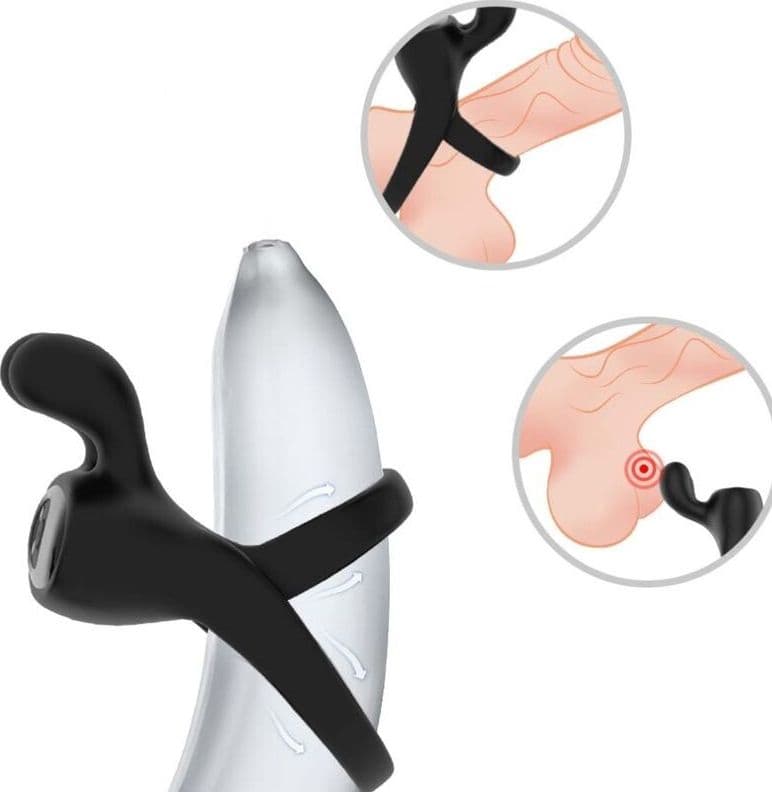 Anello Vibrante Vibratore Rabbit Nero nuovo Livello Nero Designe A Doppio Anello ARMONY - 5