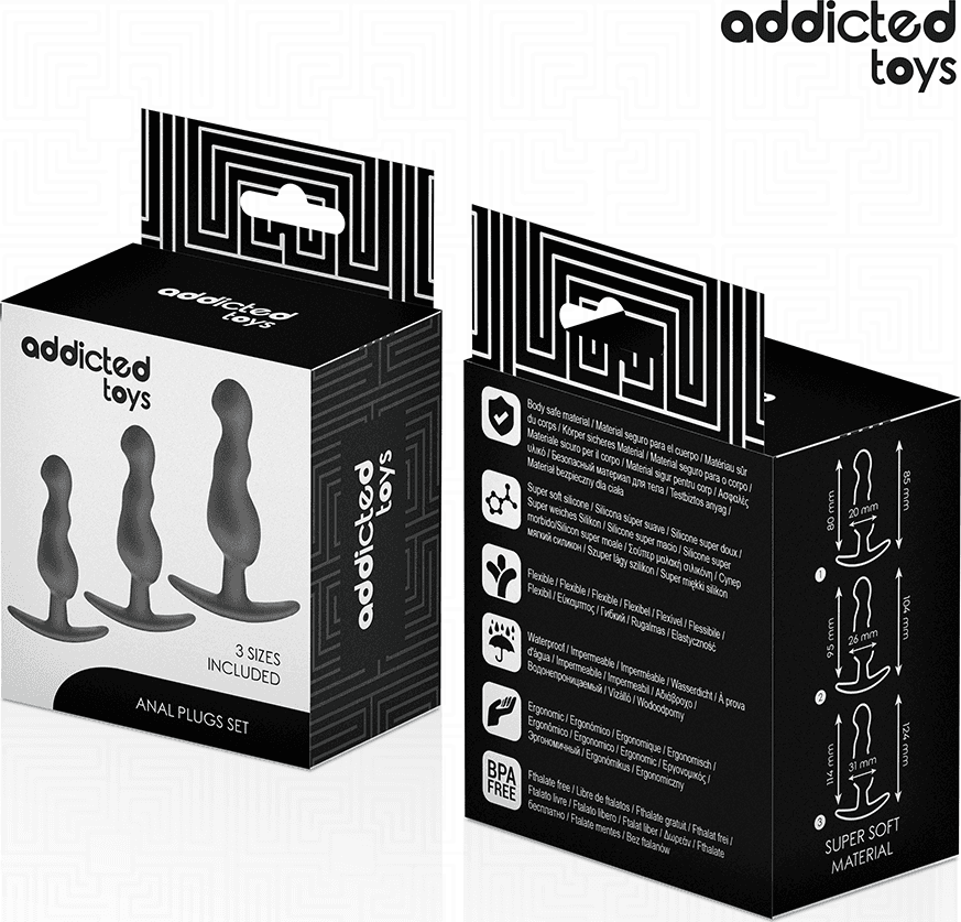 ADDICTED TOYS - SET DI 3 TAPPI ANALI MODELLO 1 in Plug anali Desideria Shop - Latina, commercioVirtuoso.it