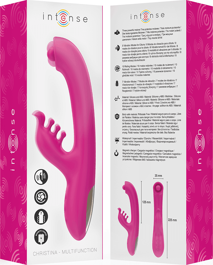 INTENSE - CHRISTINA VIBRATORE MULTIFUNZIONE RABBIT 22,5 CM ROSA - 7