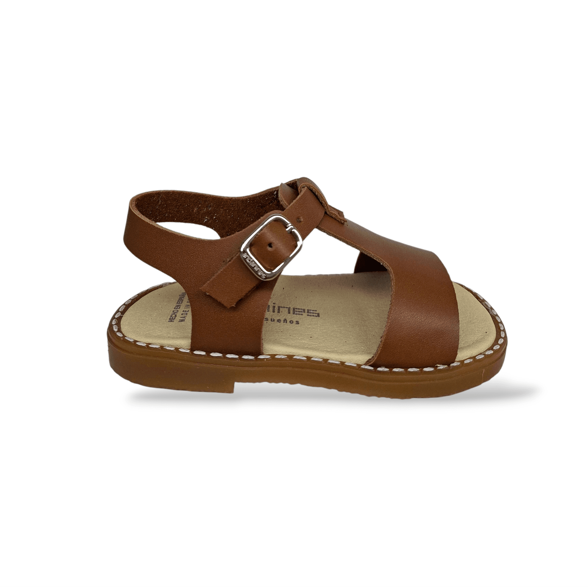 Sandali Eleganti Pelle Bambini Andanines Malinche Cuoio Beige – Fibia Unisex Cerimonia Taglia 21-29 - 6
