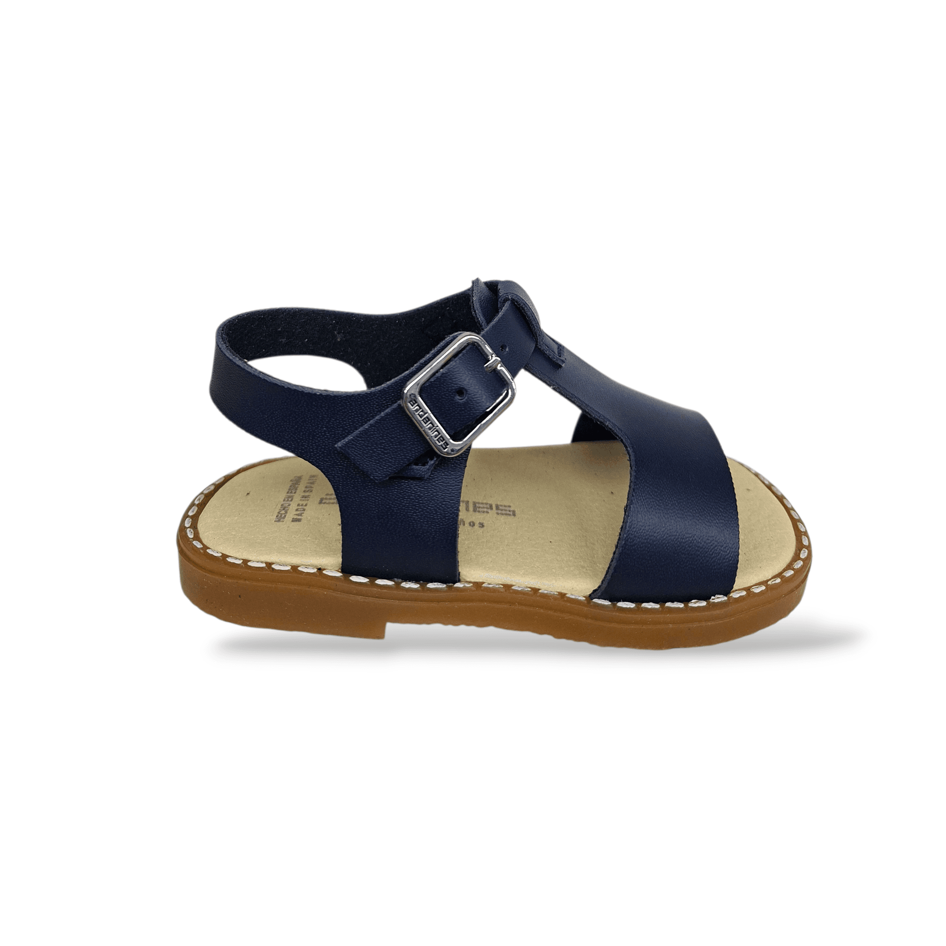 Sandali Eleganti Pelle Bambini Andanines Malinche Blue Beige – Fibia Unisex Cerimonia Taglia 21-29 - 6