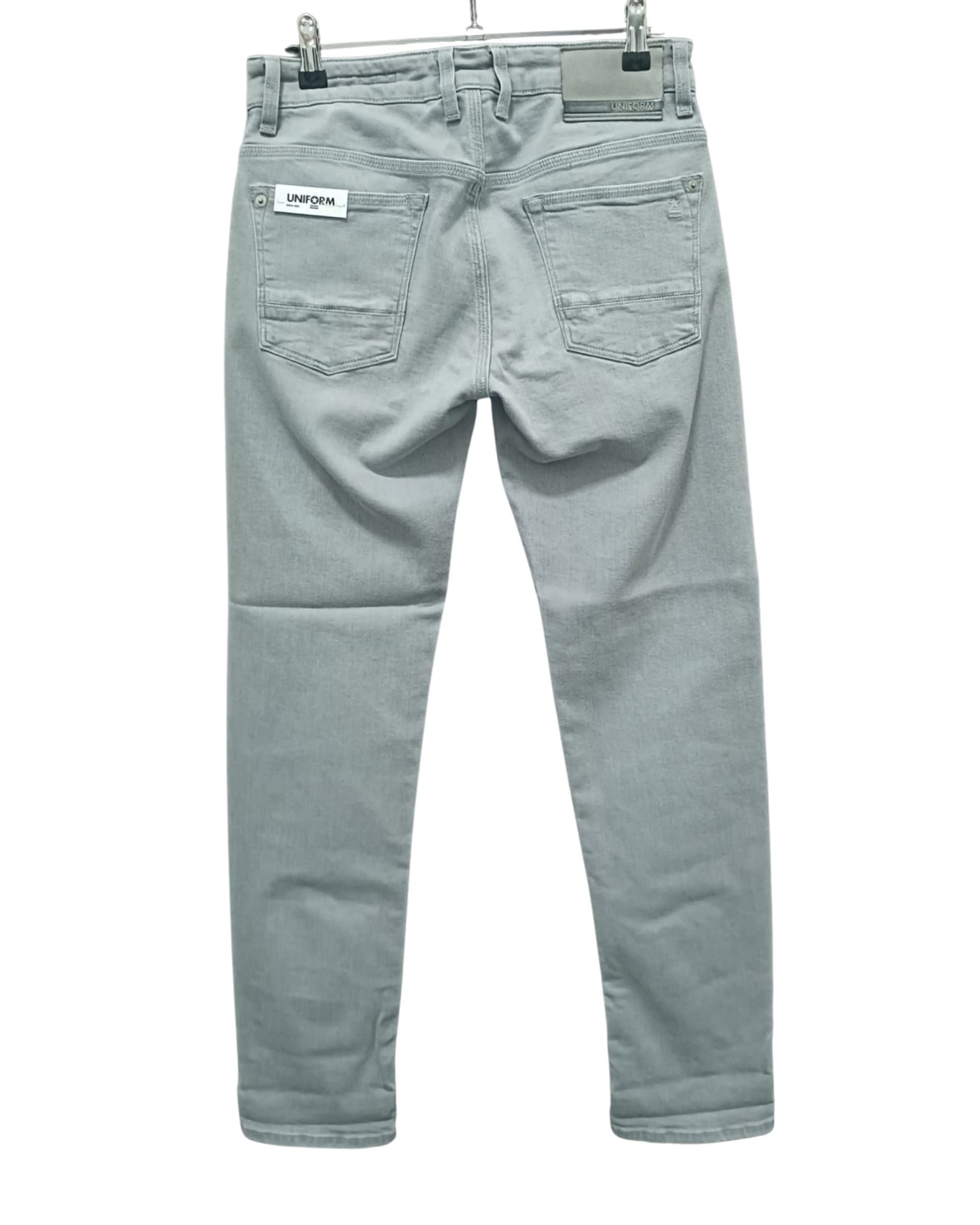 Uniform Jeans uomo Dean Slim Fit grey comfort denim 10 oz stretch in Jeans Broadway Red - Barletta, commercioVirtuoso.it