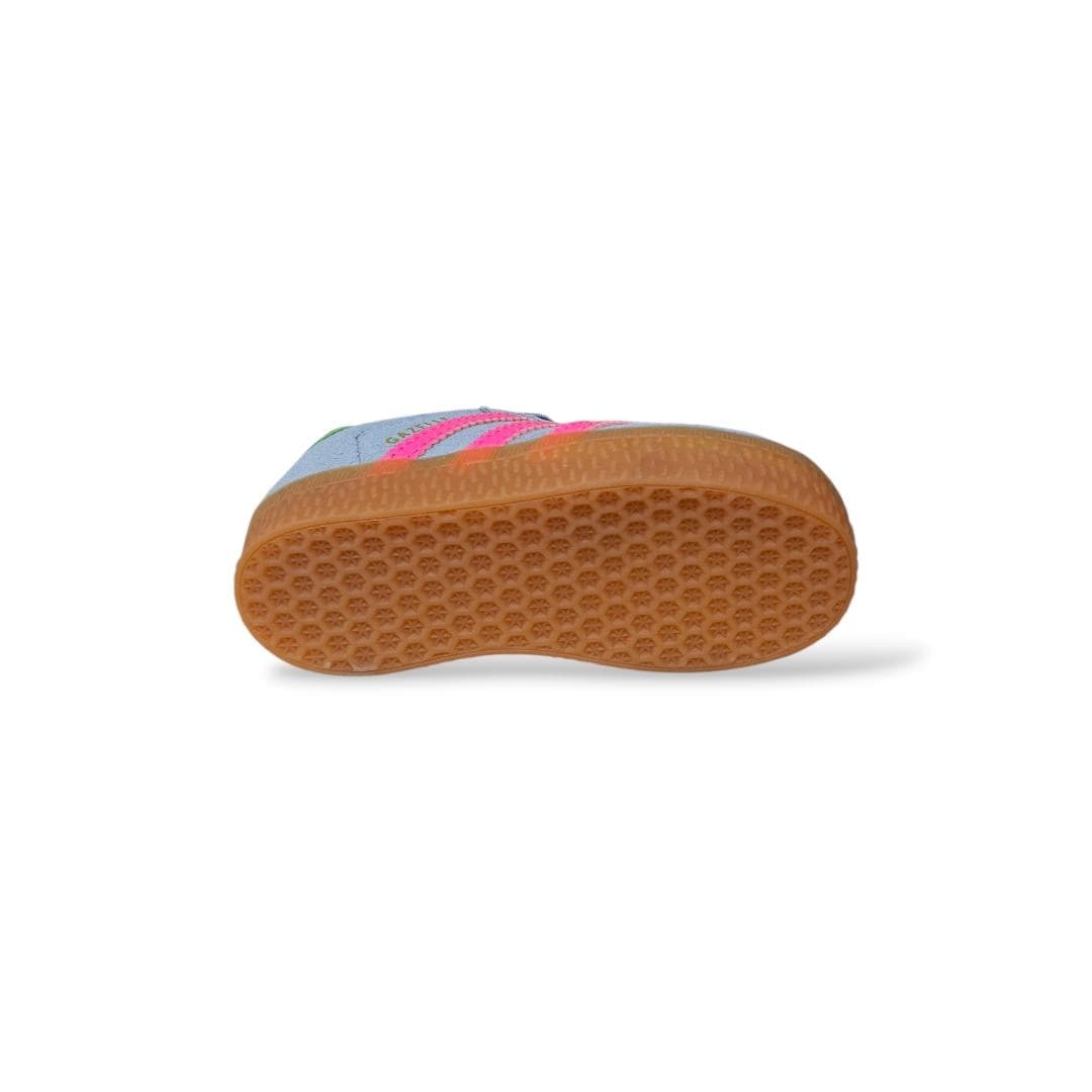 Sneakers bambina Adidas Gazelle Kids IH6477 grigio fuxia verde - Icona intramontabile con velcro pratico - 5