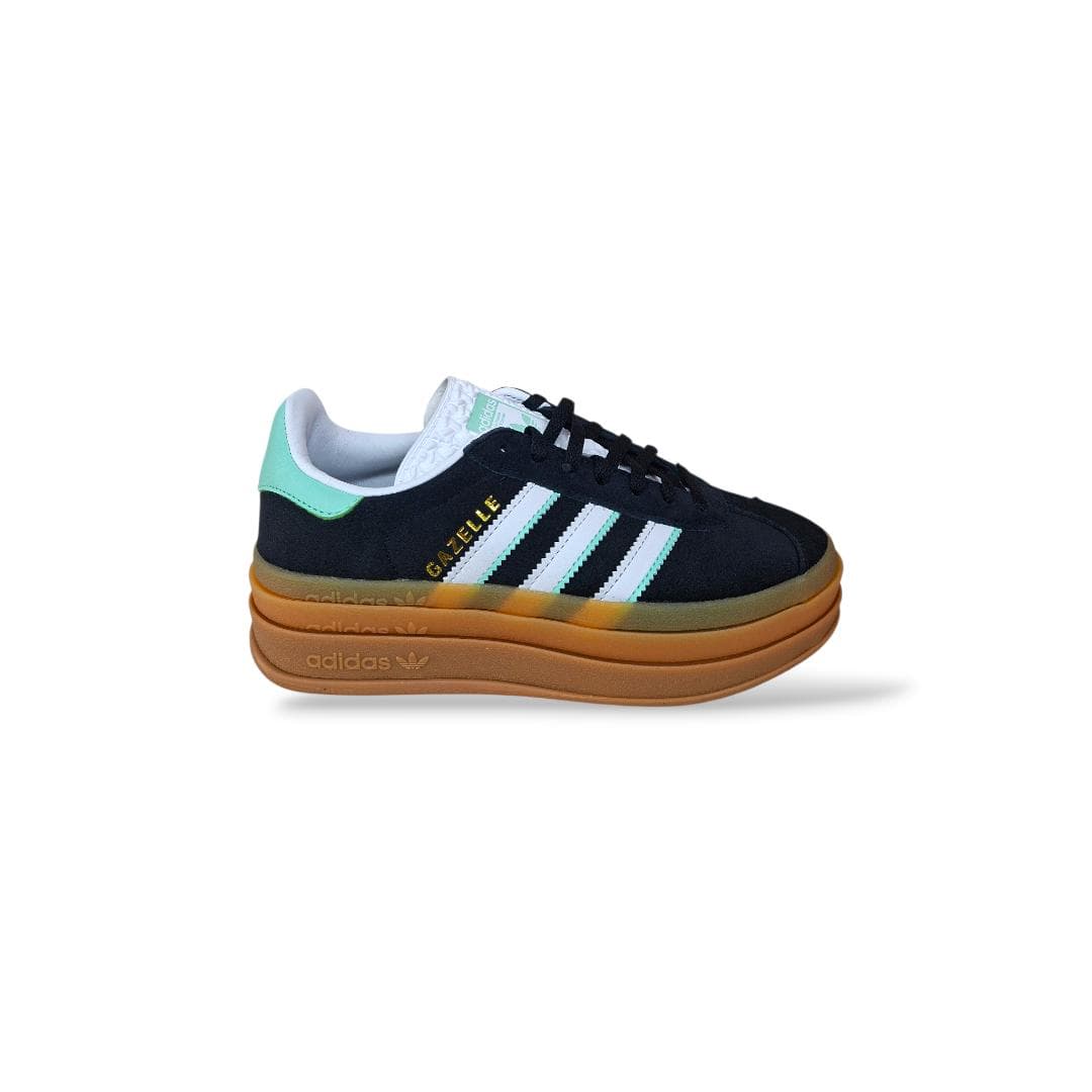 Sneakers bambina Adidas Gazelle Bold J nero celeste beige - Icona senza tempo con suola platform - 6
