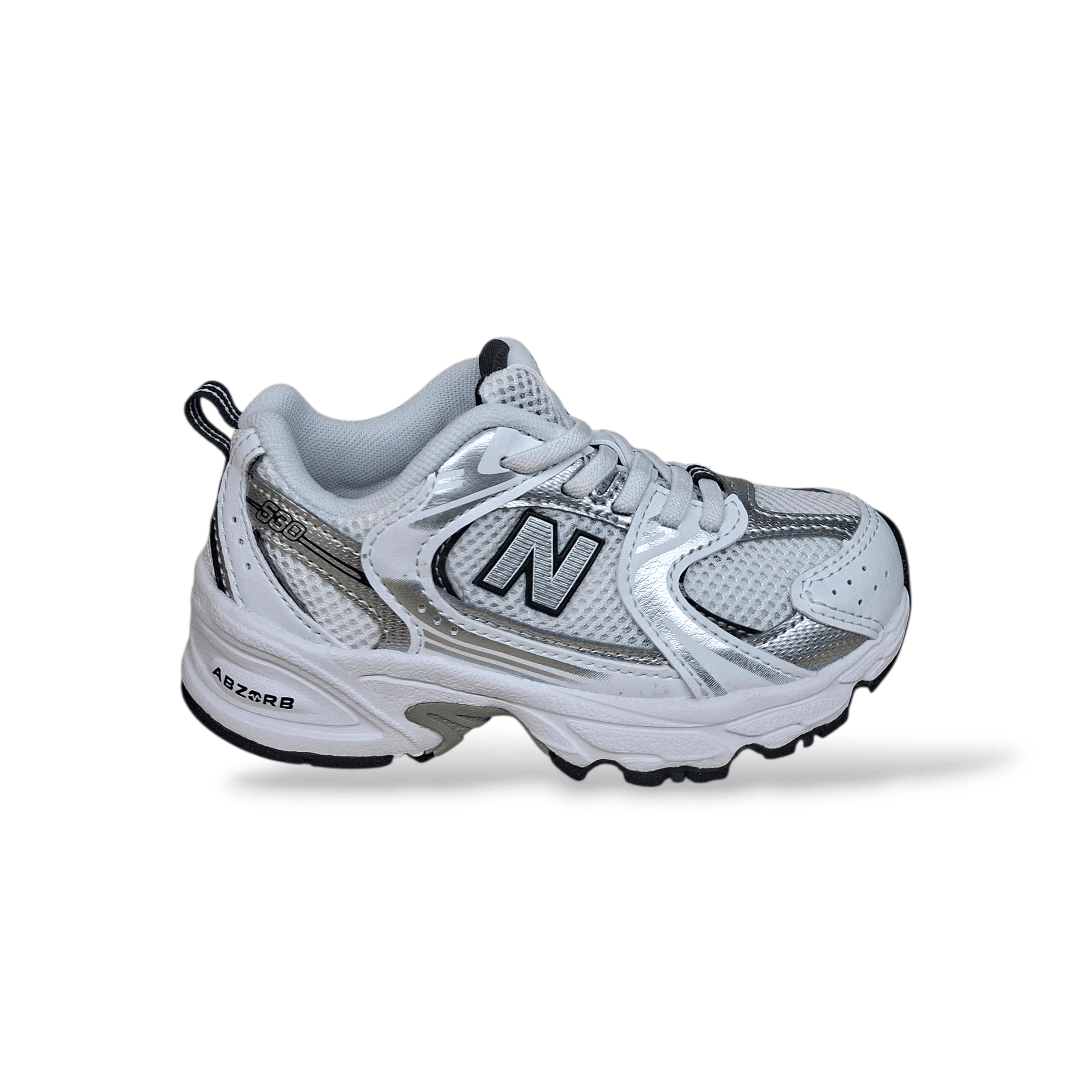 Sneakers bambino New Balance 530 bianche grigio blue laccio - 17