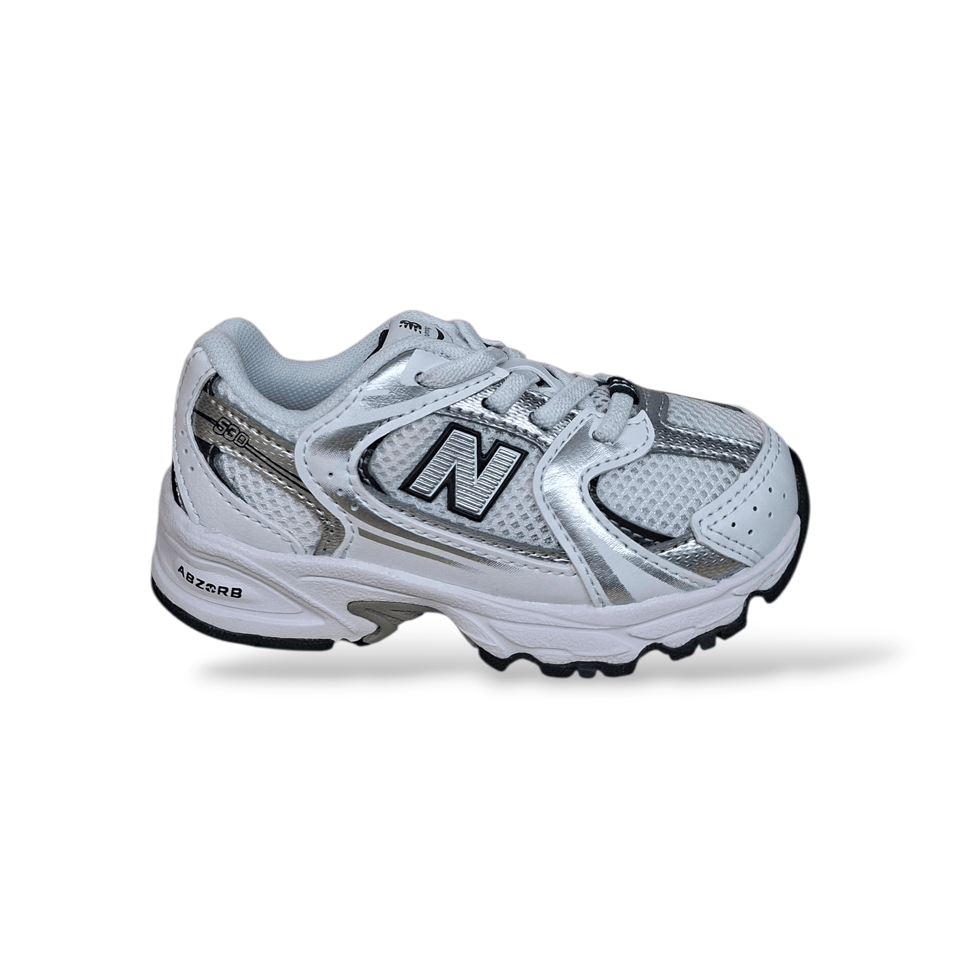 Sneakers bambino New Balance 530 bianche grigio blue laccio - 16