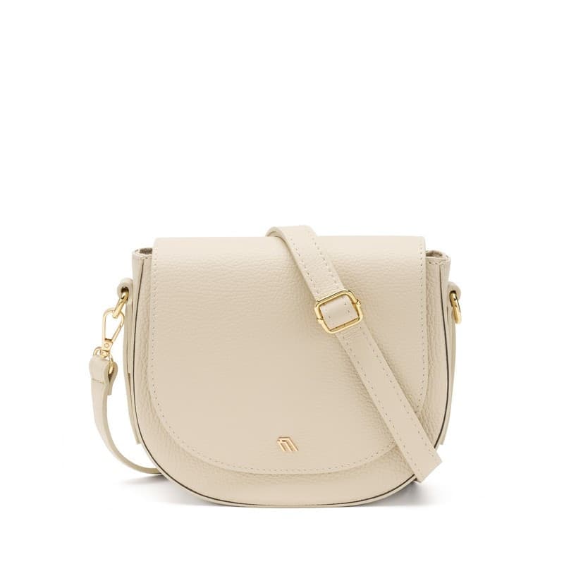 Frau borsa piccola rigida con patta e tracolla crema B313 - 3