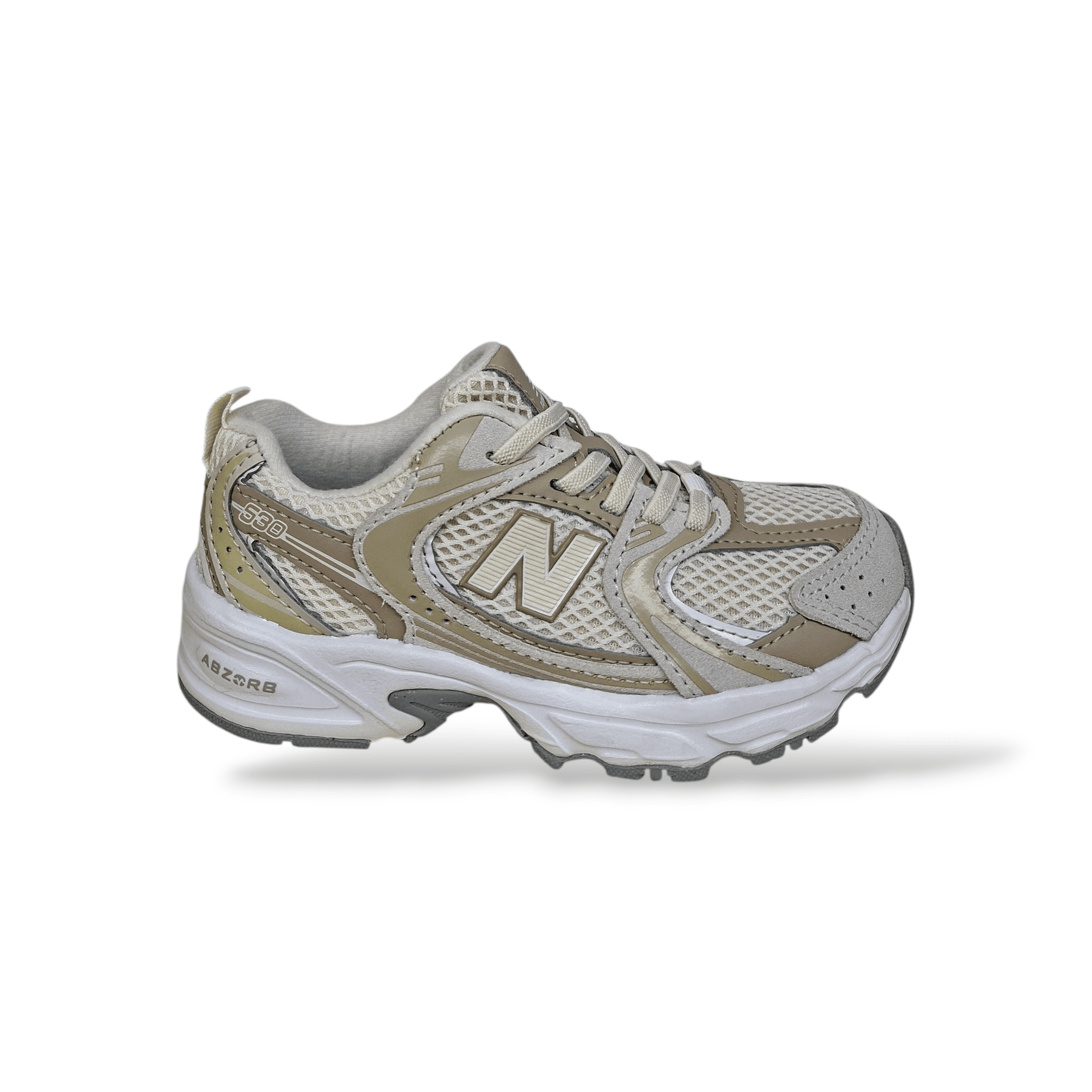 Sneakers bambino New Balance 530 beige bianche laccio - 17