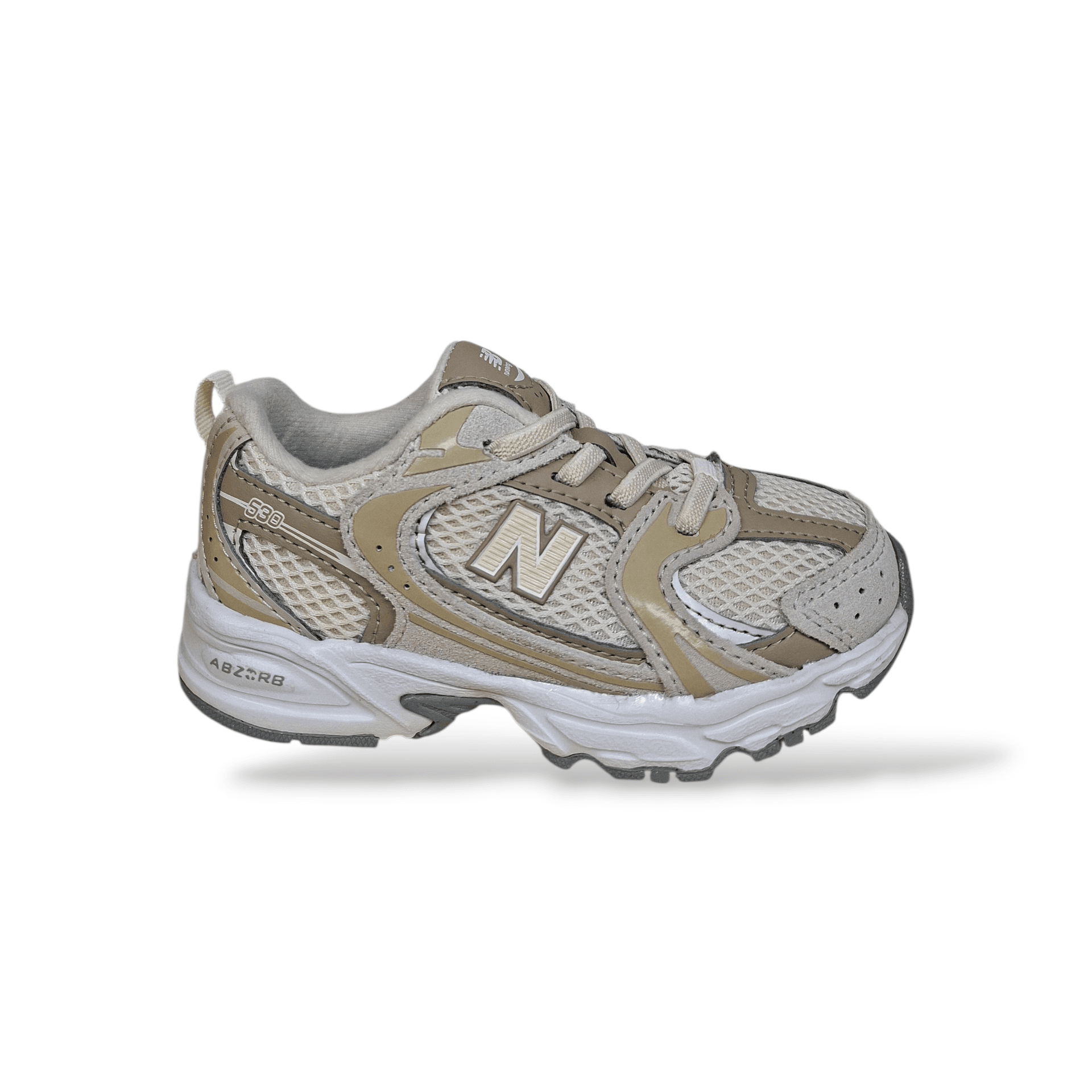 Sneakers bambino New Balance 530 beige bianche laccio - 16