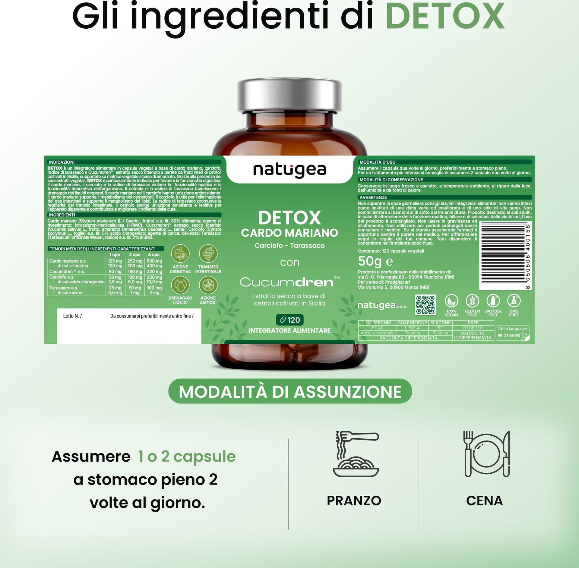 Detox Fegato e Intestino con Cardo Mariano e Cucumdren® in Autocategorizzazione Natugea - Pavia, commercioVirtuoso.it