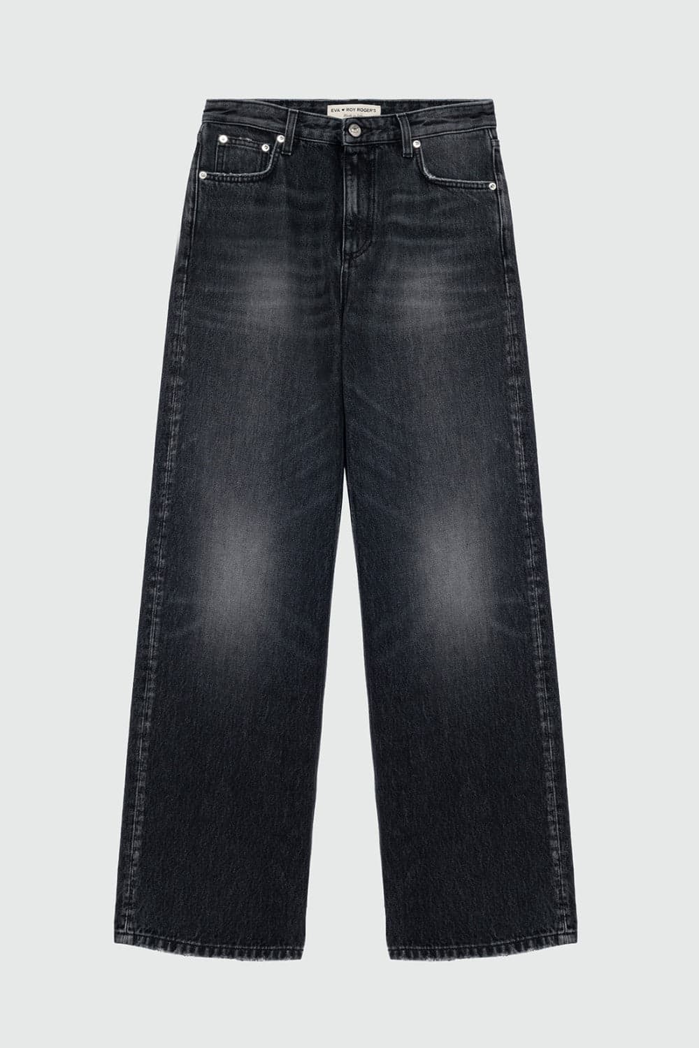 Roy Roger's x Eva Herzigova jeans donna wide fit nero dark vintage vita media in cotone in Jeans Broadway Red - Barletta, commercioVirtuoso.it