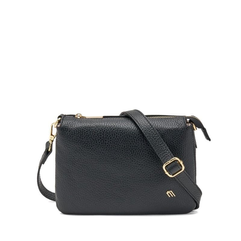 Frau borsa nero piccola in pelle con tracolla B310 - 3