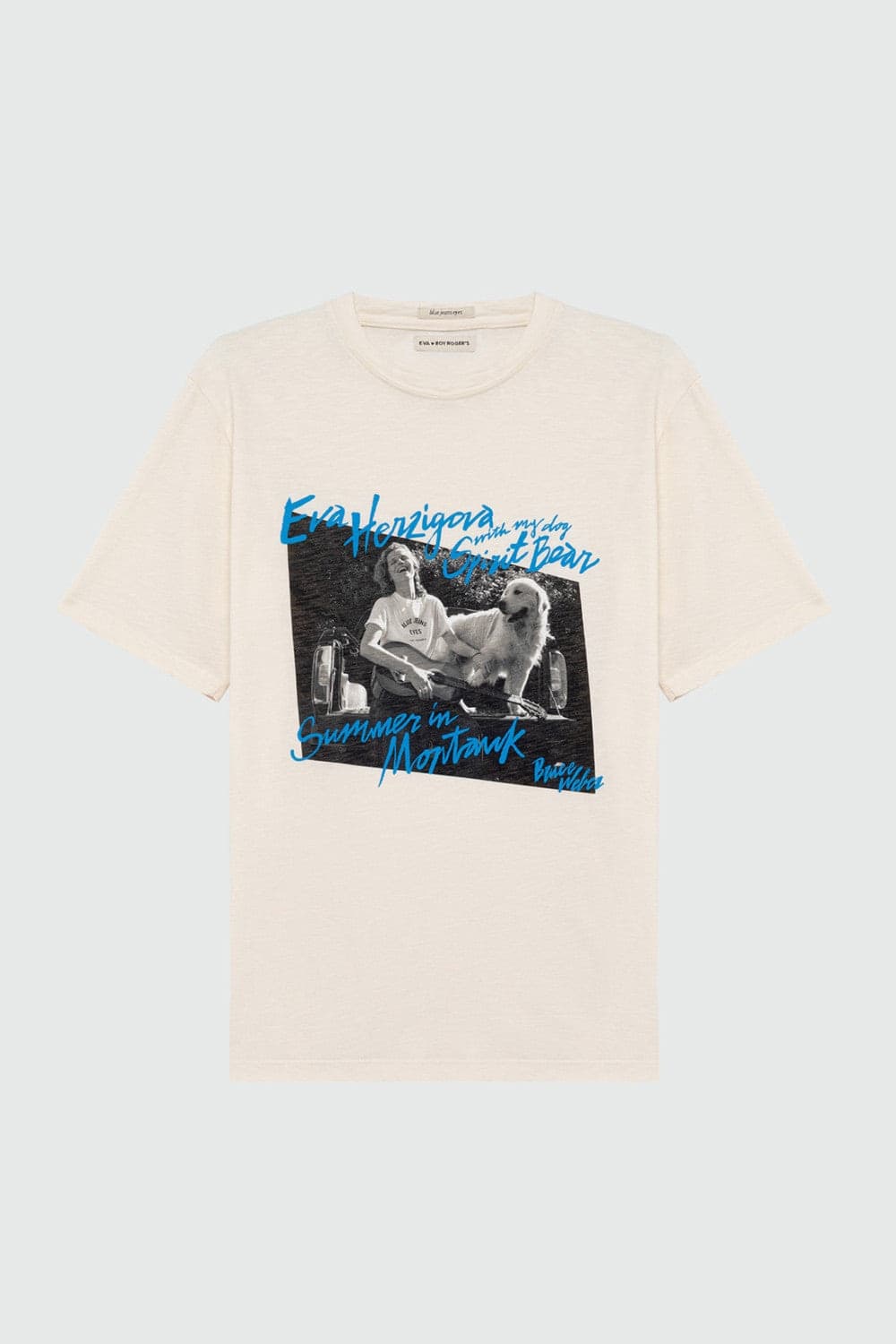 Roy Roger's x Eva Herzigova t-shirt donna off white stampa Montauk cotone slub relaxed fit newfp in T-shirt Broadway Red - Barletta, commercioVirtuoso.it