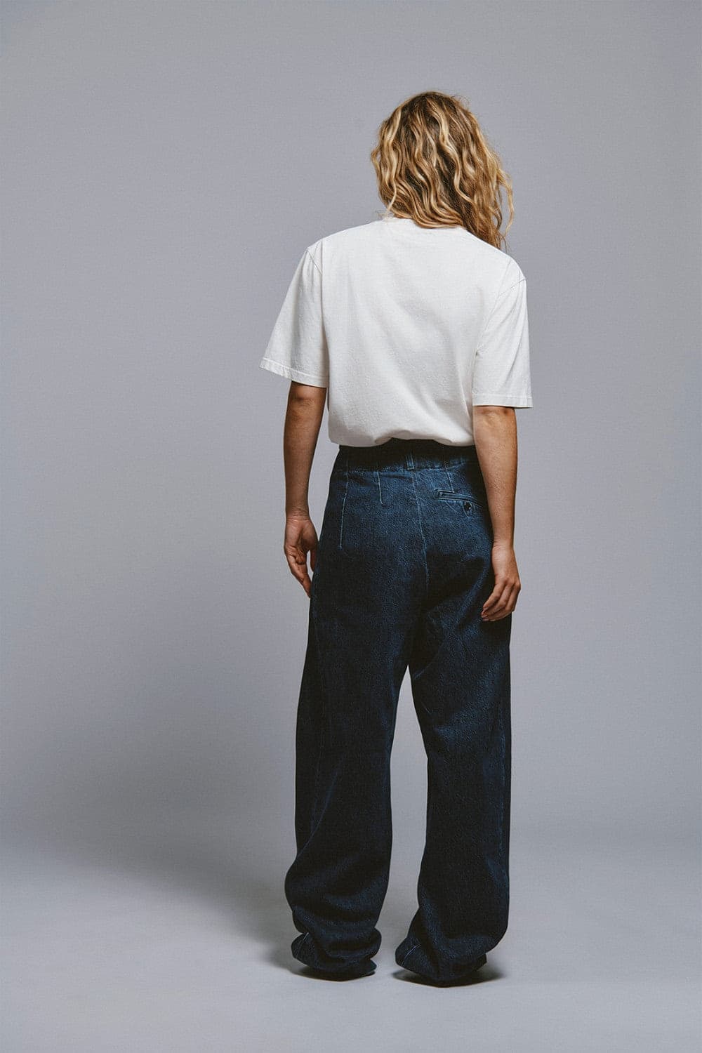 Roy Roger's x Eva Herzigova jeans donna wide fit denim blu mid stone vita media in cotone e lyocell - 2