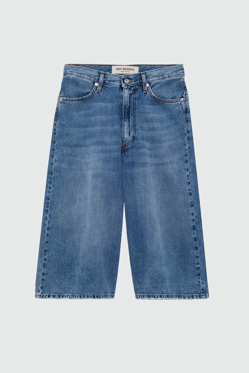 Roy Roger's Kaori bermuda jeans donna vita alta denim blu in cotone e Tencel regular fit in Pantaloncini Broadway Red - Barletta, commercioVirtuoso.it