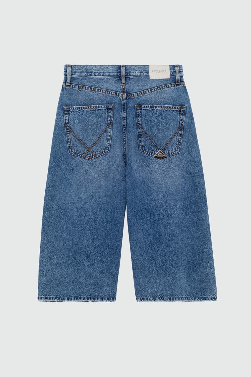 Roy Roger's Kaori bermuda jeans donna vita alta denim blu in cotone e Tencel regular fit in Pantaloncini Broadway Red - Barletta, commercioVirtuoso.it
