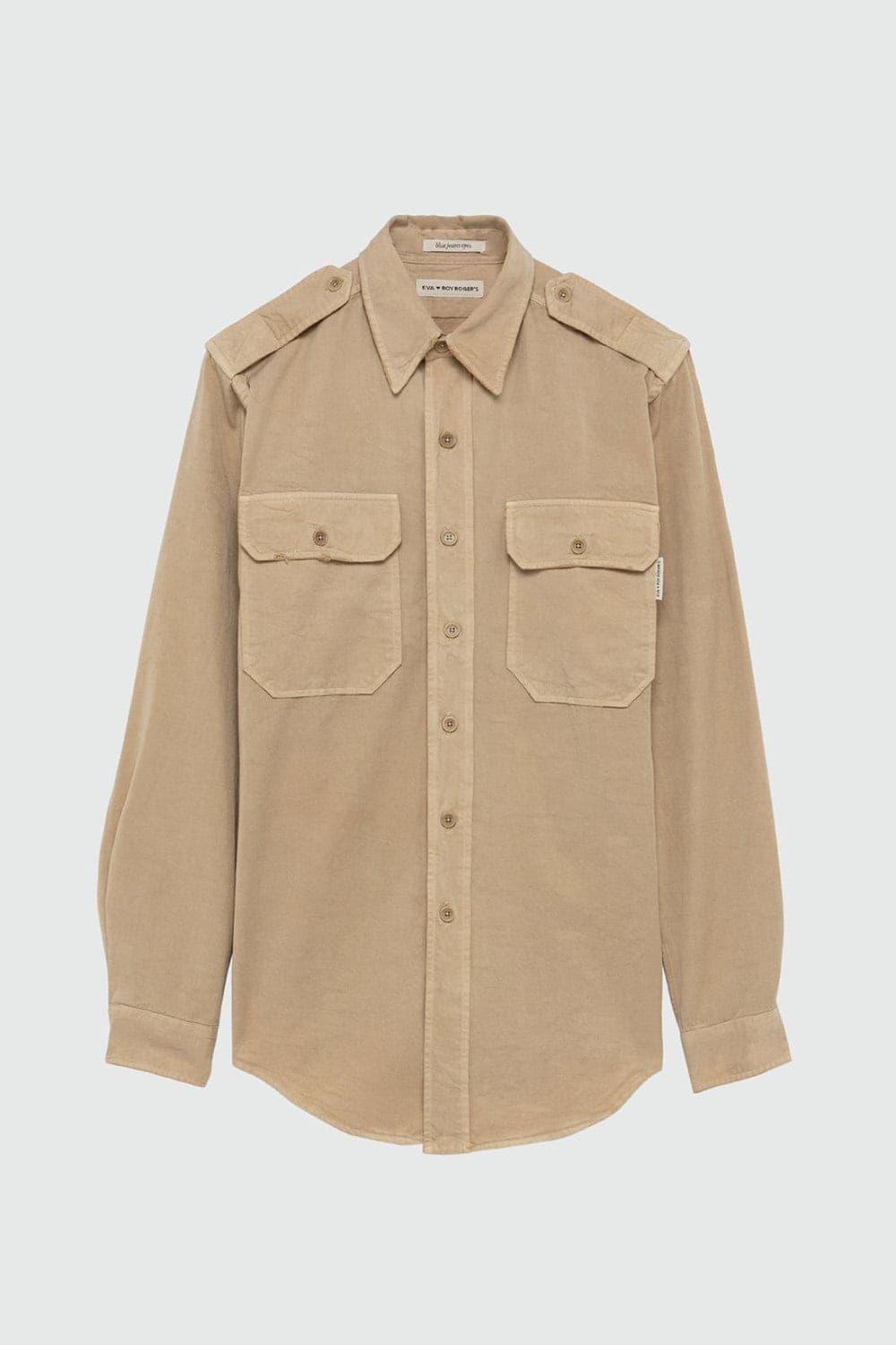 Roy Roger's x Eva Herzigova camicia donna militare in gabardina beige Made in Italy regular fit in Bluse e camicie Broadway Red - Barletta, commercioVirtuoso.it