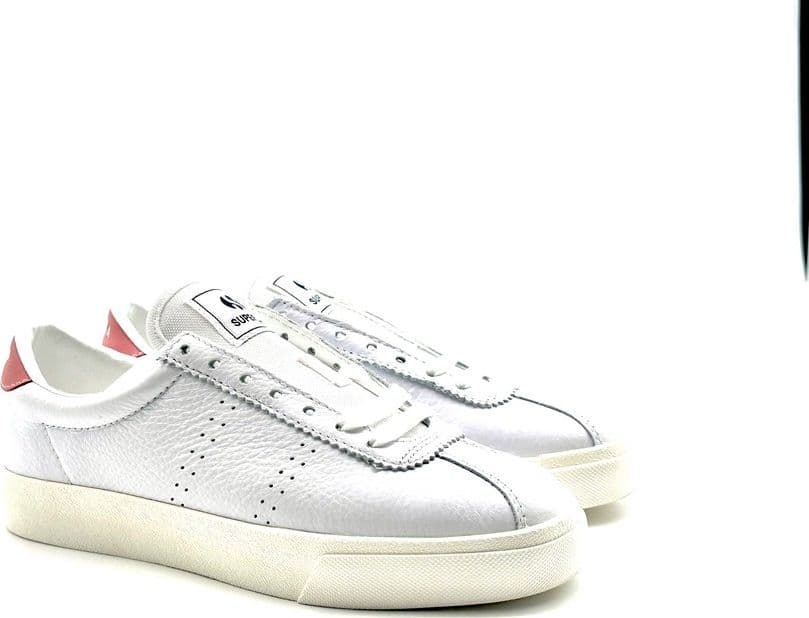 SUPERGA 2843 CLUB S COMFORT LEATHER Bianca rosa e avorio