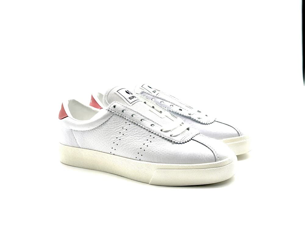 SUPERGA 2843 CLUB S COMFORT LEATHER Bianca rosa e avorio - 5