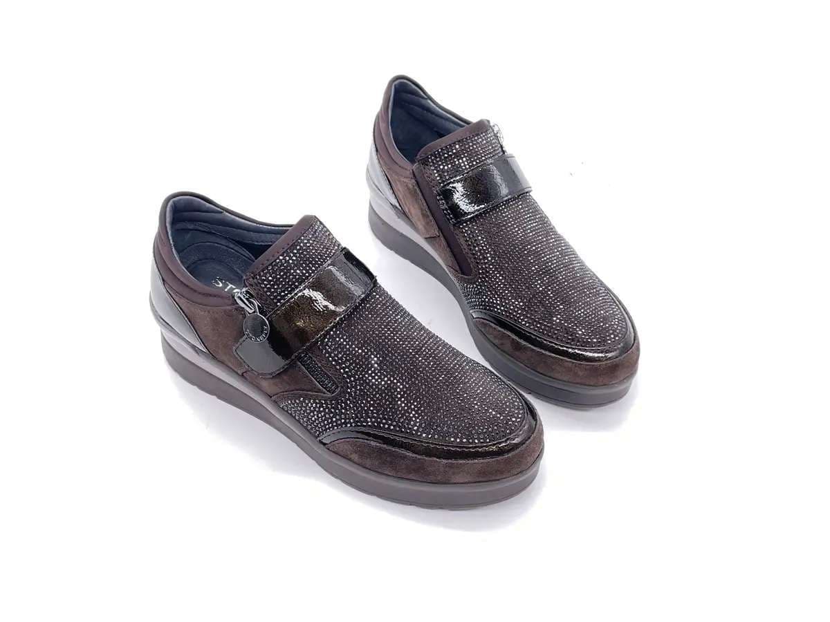 Stonefly Sneakers donna CREAM 48 coffe con strap e zip - 5