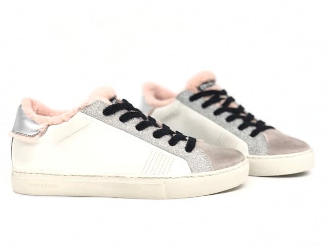 CRIME LONDON Sneakers donna in pelle bianca con imbottitura LOW TOP ESSENTIALS - 6