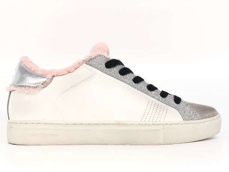 CRIME LONDON Sneakers donna in pelle bianca con imbottitura LOW TOP ESSENTIALS in Sneaker casual Calzature Durello - Agna, commercioVirtuoso.it