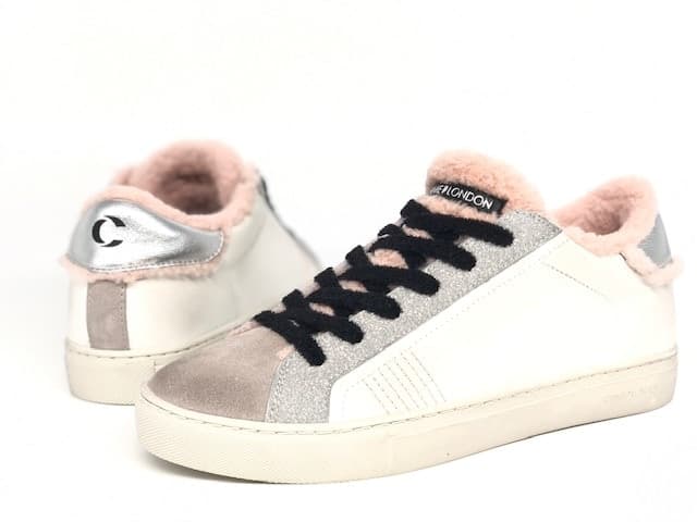 CRIME LONDON Sneakers donna in pelle bianca con imbottitura LOW TOP ESSENTIALS in Sneaker casual Calzature Durello - Agna, commercioVirtuoso.it