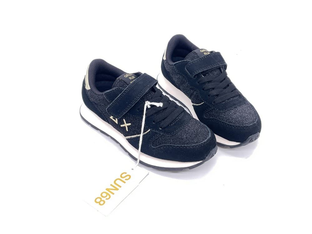 SUN68 Sneakers Bambina Nero Glitter Textile Kid in Sneaker casual Calzature Durello - Agna, commercioVirtuoso.it