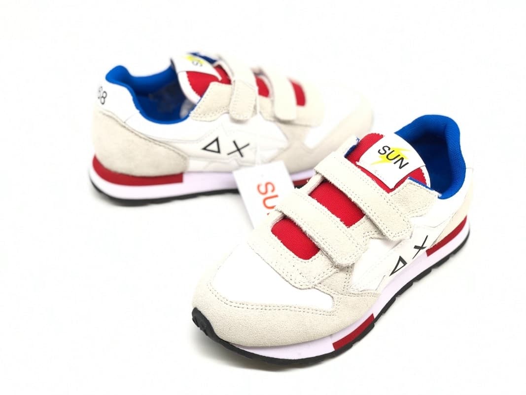 SUN68 Sneakers Boy's Niki Nylon Solid bianco in Sneaker casual Calzature Durello - Agna, commercioVirtuoso.it