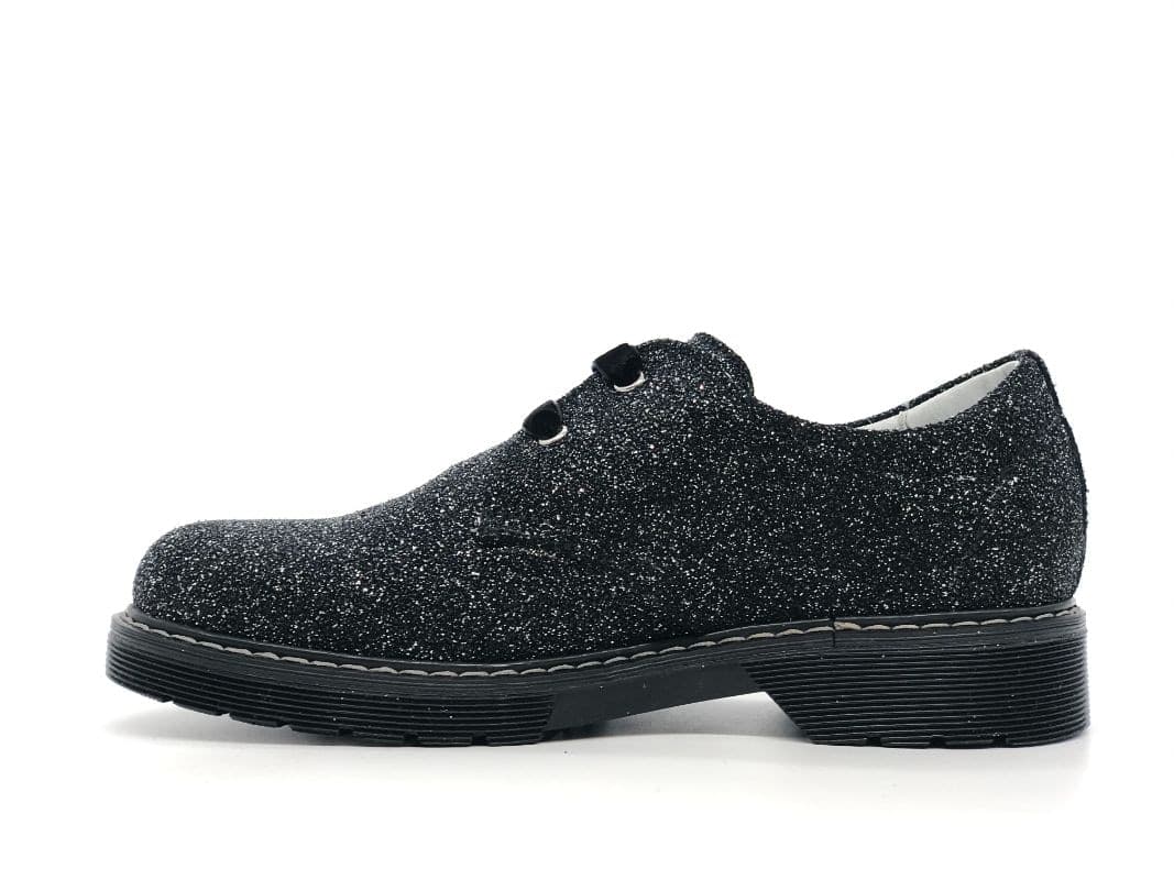 NERO GIARDINI Francesine bambina nere glitter in pelle in Scarpe stringate basse Calzature Durello - Agna, commercioVirtuoso.it