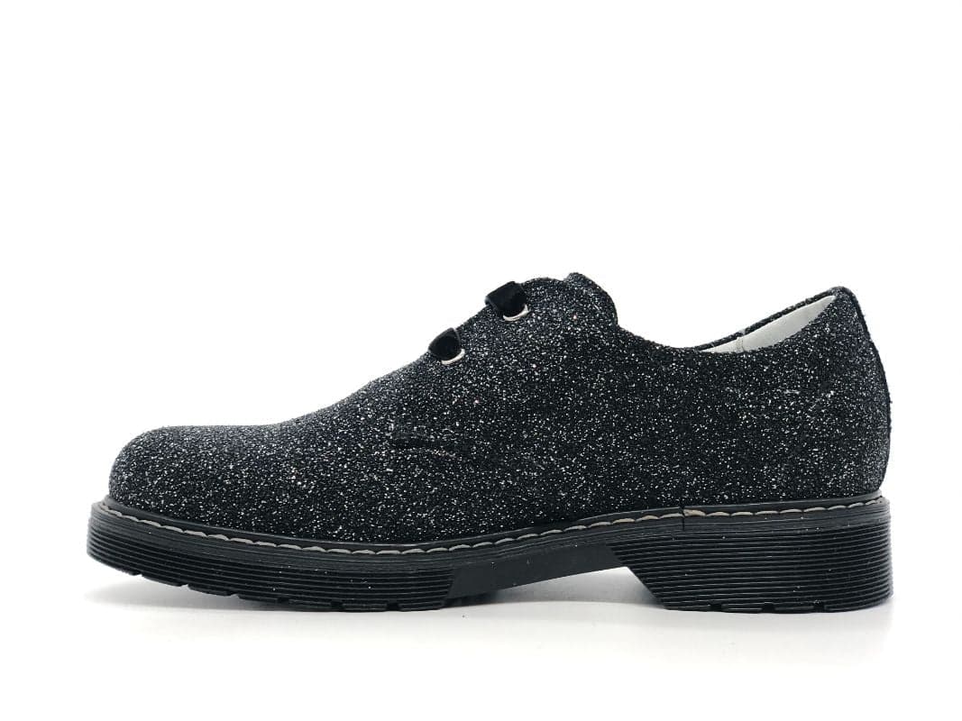 NERO GIARDINI Francesine bambina nere glitter in pelle in Scarpe stringate basse Calzature Durello - Agna, commercioVirtuoso.it