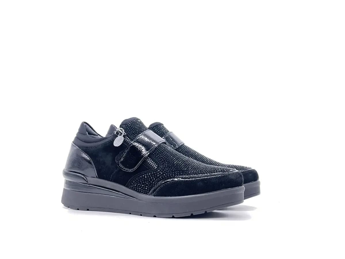 Stonefly Sneakers donna CREAM 48 nero con strap e zip - 6