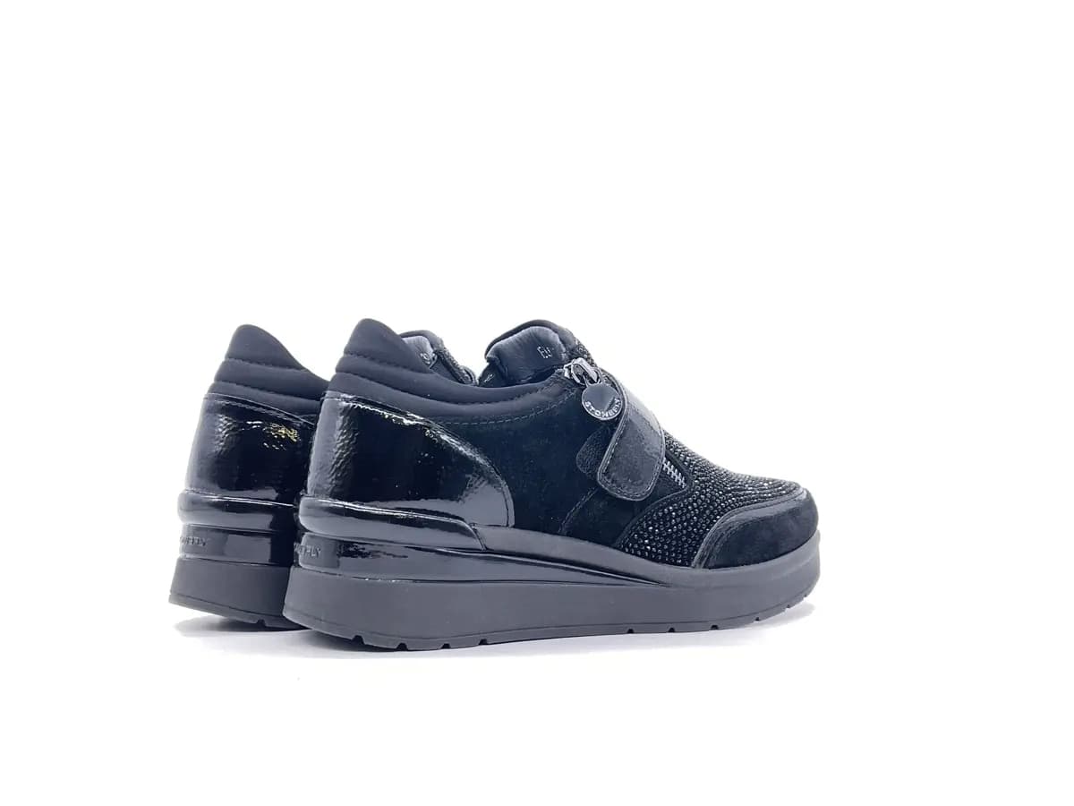 Stonefly Sneakers donna CREAM 48 nero con strap e zip in Sneaker casual Calzature Durello - Agna, commercioVirtuoso.it