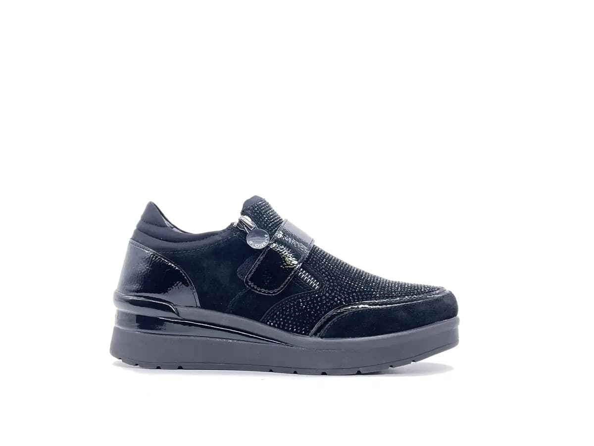 Stonefly Sneakers donna CREAM 48 nero con strap e zip in Sneaker casual Calzature Durello - Agna, commercioVirtuoso.it