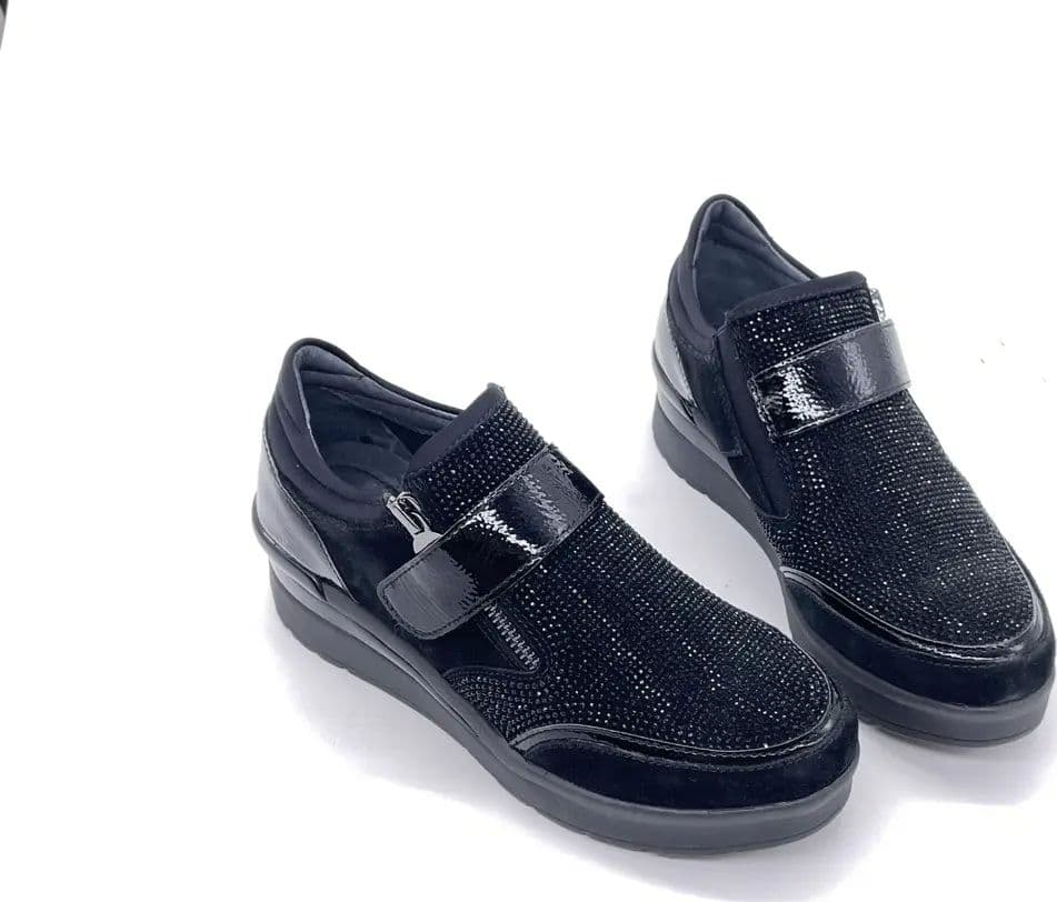 Stonefly Sneakers donna CREAM 48 nero con strap e zip in Sneaker casual Calzature Durello - Agna, commercioVirtuoso.it