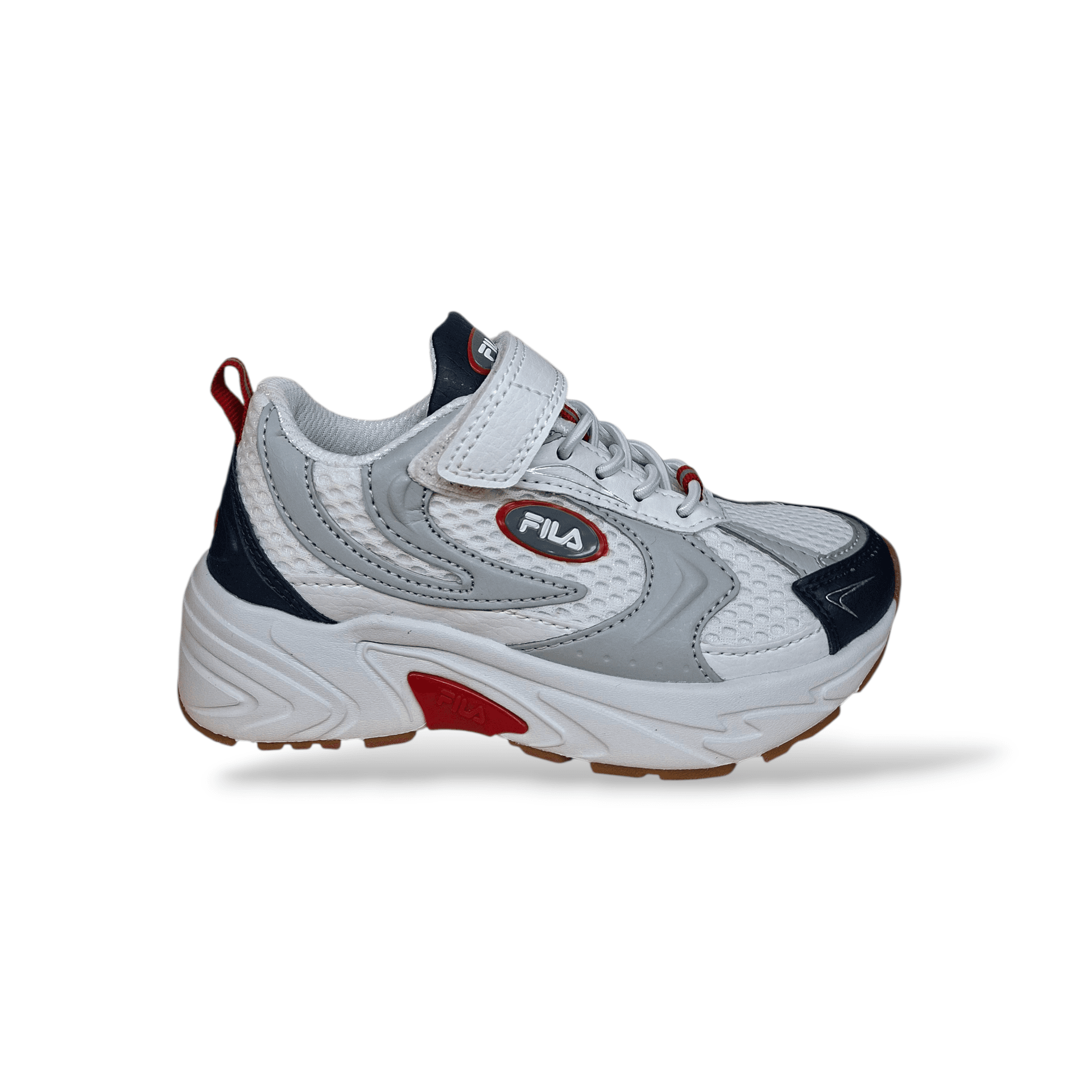 FILA Kreatix FFK0262 – Sneakers Bambino Grigio Bianco Nero Rosso | Velcro e Laccio Elastico | Taglie 28-35 - 6