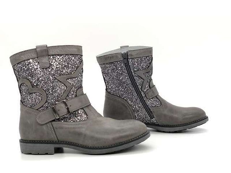 NERO GIARDINI Stivaletti bambina con brillantini antracite in Stivali Calzature Durello - Agna, commercioVirtuoso.it