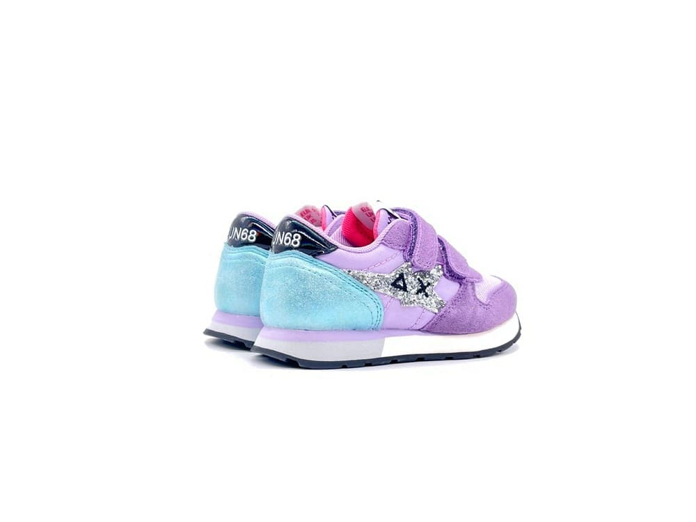 SUN68 Sneakers Bambina Girl's Stargirl Glitter logo Lilla in Sneaker casual Calzature Durello - Agna, commercioVirtuoso.it