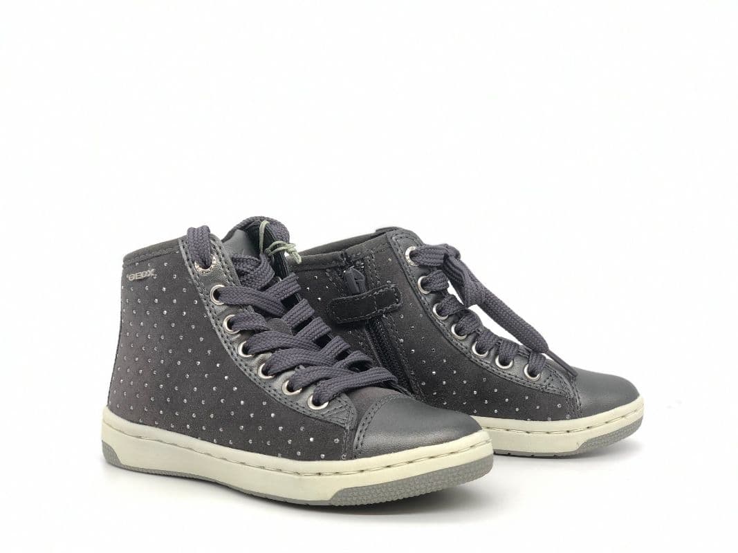 GEOX Sneakers alta bambina J Creamy B grigio - 7