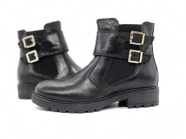 NERO GIARDINI Anfibio bambina nero in pelle con doppia fibbia in Stivali Calzature Durello - Agna, commercioVirtuoso.it