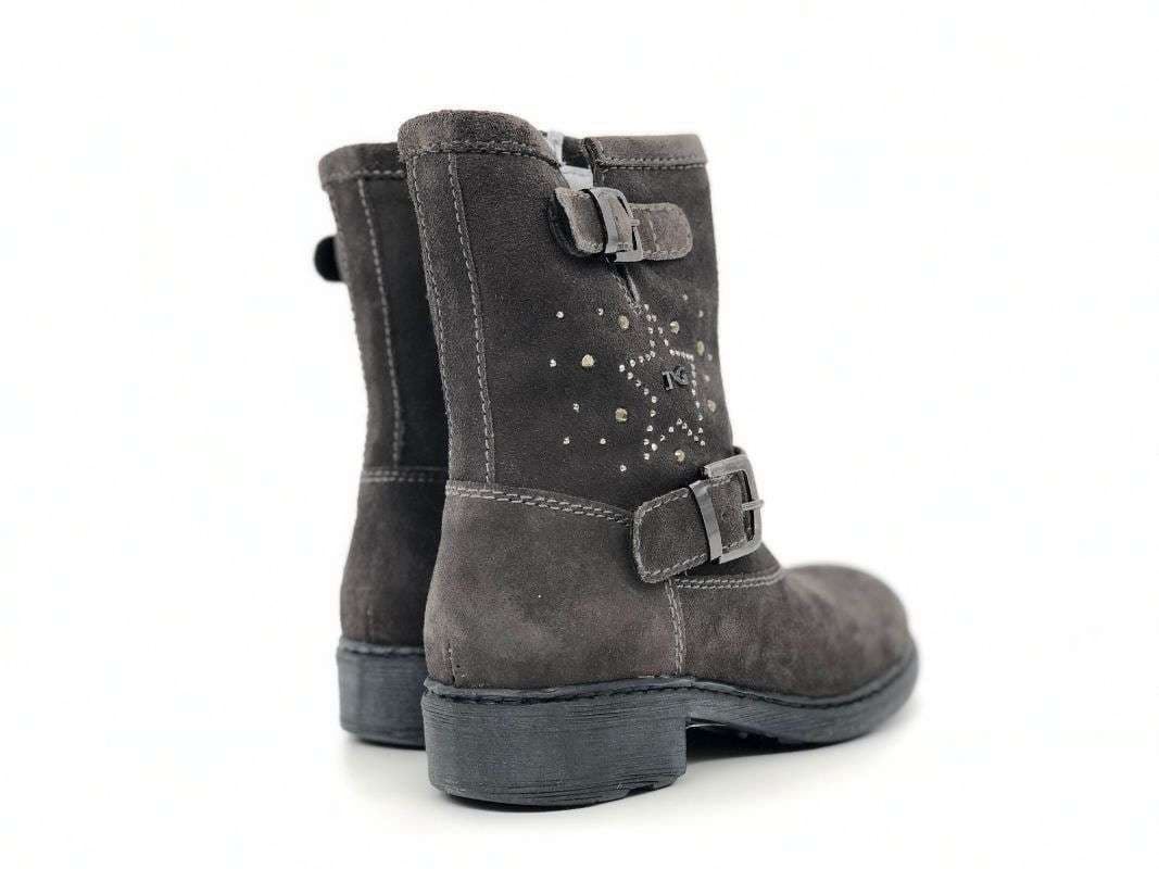 NERO GIARDINI Stivaletti bambina camoscio carbone con fibbie in Stivali Calzature Durello - Agna, commercioVirtuoso.it