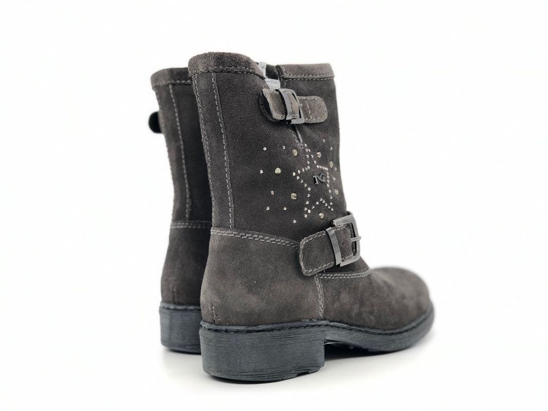 NERO GIARDINI Stivaletti bambina camoscio carbone con fibbie in Stivali Calzature Durello - Agna, commercioVirtuoso.it