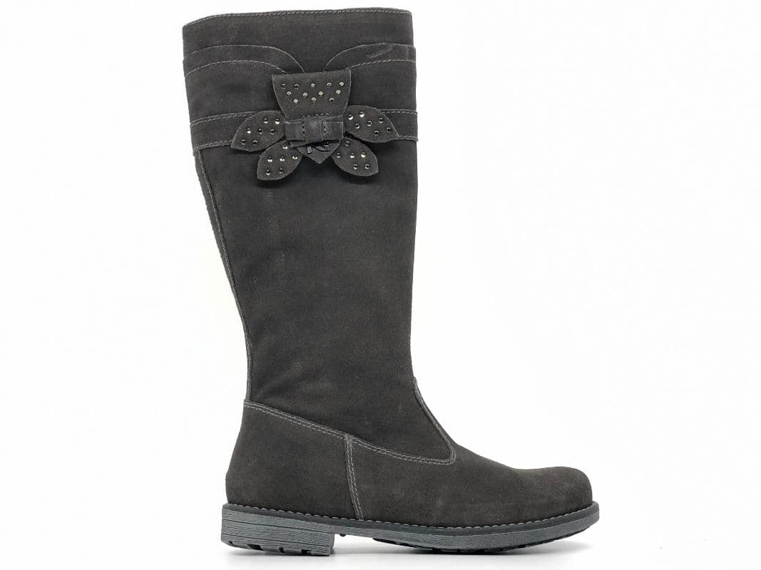 NERO GIARDINI Stivale bambina camoscio grigio - 6