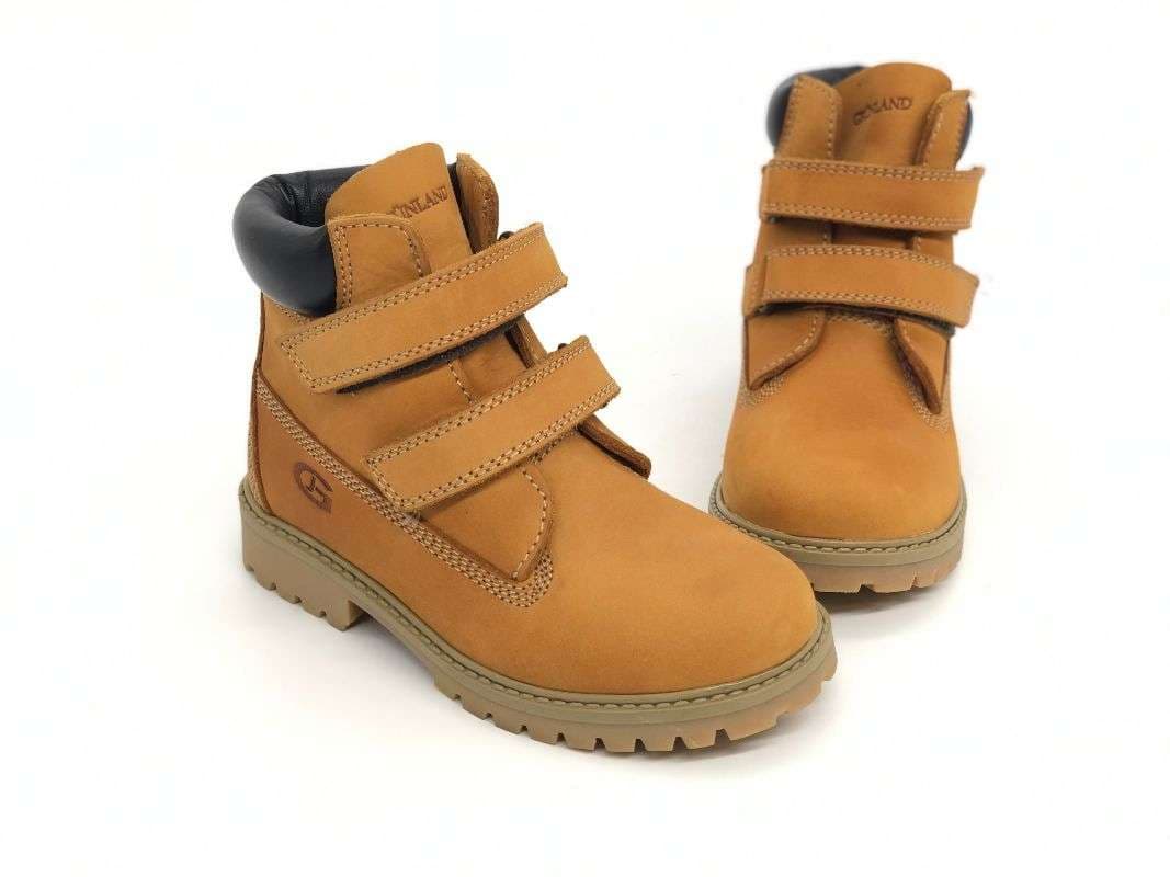 GRUNLAND Scarponcino bambino Rock Ocra con strappi - 5