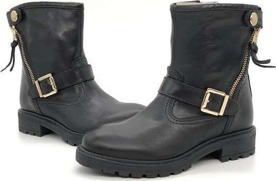NERO GIARDINI Stivaletti bambina con fibbia e zip oro - 5