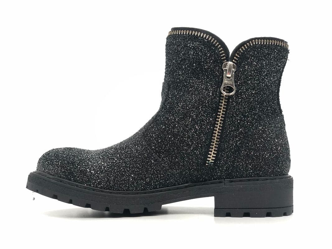 NERO GIARDINI Stivaletto bambina nero glitter in pelle in Stivali Calzature Durello - Agna, commercioVirtuoso.it