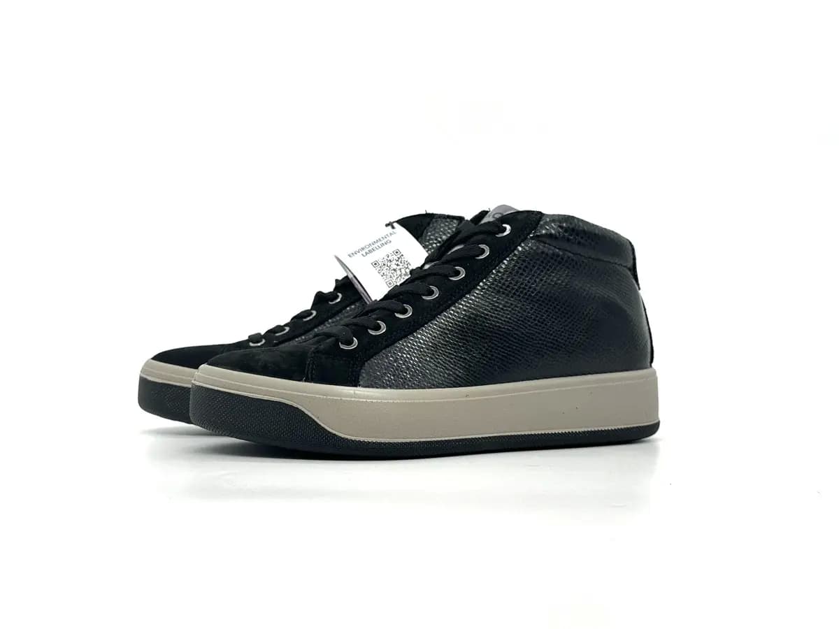 IGI &amp; CO.. Sneakers alta donna pelle scamosciata e stampata pitone nero - 8