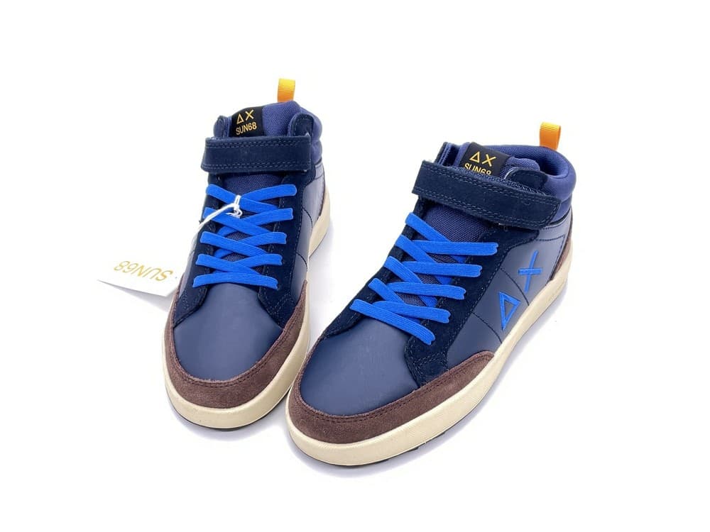 SUN68 Sneakers ragazzo Mid Genius Boy Navy Teen in Sneaker casual Calzature Durello - Agna, commercioVirtuoso.it