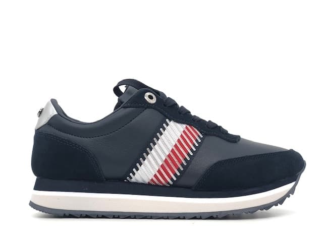 TOMMY HILFIGER Sneakers donna TH CORPORATE SEQUINS RUNNER blu in Sneaker casual Calzature Durello - Agna, commercioVirtuoso.it